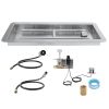 VEVOR 24 x 8 inch Drop-in Fire Pit Pan, Rectangular Stainless Steel Fire Pit Burner Kit, Natural & Propane Gas Fire Pan 120
