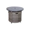 25" H x 32" W Aluminum Outdoor Fire Pit Table with Lid(Mixed Gray)