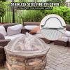 VEVOR Fire Pit Spark Screen Round 20", Reinforced Heavy Duty Steel Metal Cover, Outdoor Firepit Lid