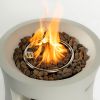 Outdoor Propane Fire Pit Table,Compact Streamlined modern 20-inch,Round Graphite Base with waterproof cover,Free Lava Rocks