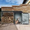 5.18' Dual-Purpose Outdoor Firewood Rack & Heavy Steel Storage Shed,Weather-Resistant