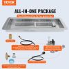 VEVOR 24 x 8 inch Drop-in Fire Pit Pan, Rectangular Stainless Steel Fire Pit Burner Kit, Natural & Propane Gas Fire Pan 120