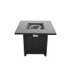 30" Powder-Coated Metal Fire Pit with Smoked Glass Lid