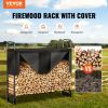 VEVOR 4.3FT Outdoor Firewood Rack with Cover, 52x14.2x46.1 in, Heavy Duty Firewood Holder & 600D Oxford Waterproof Cover for Fireplace, Patio