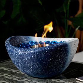 Tabletop Fire Pit with Mixed Color, Outdoor & Indoor Fire Pit, Portable Concrete Fire Pit, Personal Ethanol Fireplace, Outdoor Table Top Fire Pit (Color: as Pic)