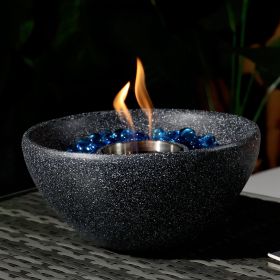 Tabletop Fire Pit Black, Table Top Fire Bowl Outdoor & Indoor Portable Ethanol Fireplace Alcohol Fire Pot (Color: as Pic)