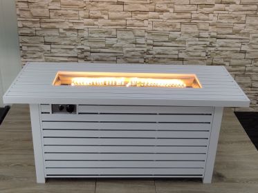 24" H Propane/Natural Gas Outdoor Steel Fire Pit Table with Lid (Color: as Pic)