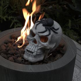Demon Skull,Suitable for Outdoor Fireplace and Fire Pit, Halloween Decoration (Color: as Pic)