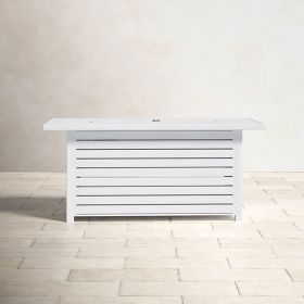 Steel Propane/Natural Gas Outdoor Fire Pit Table with Lid (White) (Color: as Pic)