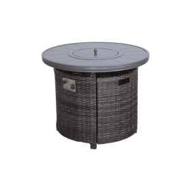 25" H x 32" W Aluminum Propane Outdoor Fire Pit Table (Color: as Pic)