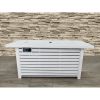 Steel Propane/Natural Gas Outdoor Fire Pit Table with Lid (White)