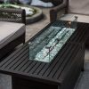 Fire Pit Table Wind Guard, 38.1 x 10.6 x 5.9 Inch Rectangular Glass Wind Guard, Clear Tempered Glass Flame Guard, with Aluminum Alloy Brackets