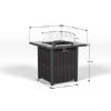 28 Inch Propane Fire Pit Table, Rattan & Wicker-Look