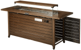 57 in Propane Fire Pit Table, 50000BTU, Retangular Outdoor Gas Fire Pit Table, Firepit Table with Lid & Wind Guard, ETL Certification